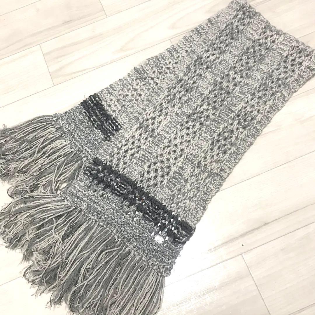 CHANEL シャネル　マフラー　グレー