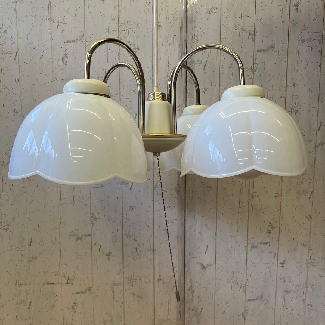 ① 丸善電機 ラッキー 花モチーフ 4灯シャンデリア 白熱灯器具 テーブルライト