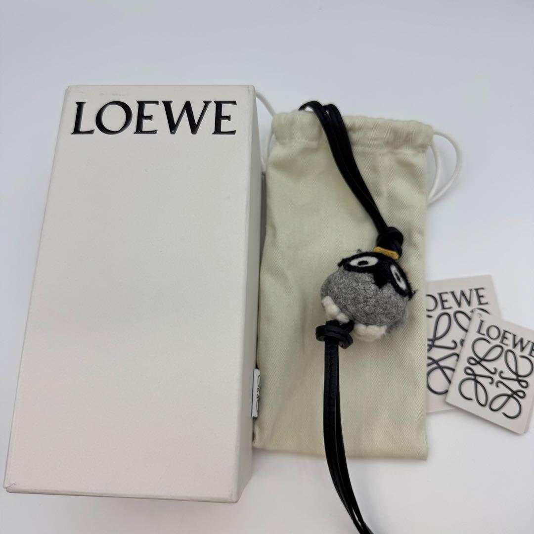 【箱付き】LOEWE バッグチャーム　フクロウ　フェルト　レザー