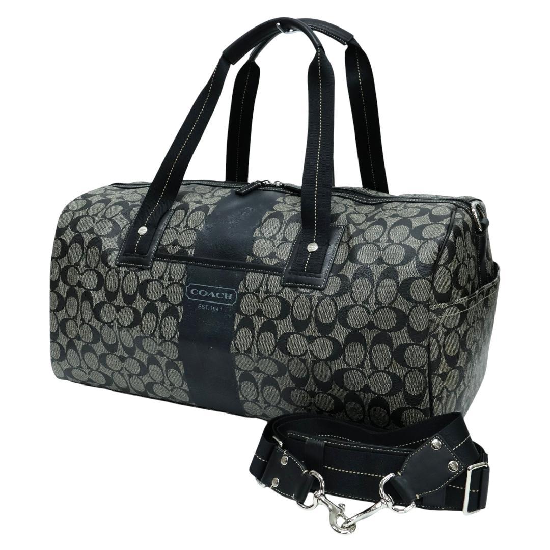 美品 COACH コーチ 2way ボストンバッグ PVC 大容量 F77278