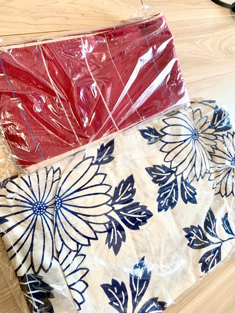 ふりふ 浴衣&帯セット「そしてゆめ」菊柄 綿100％