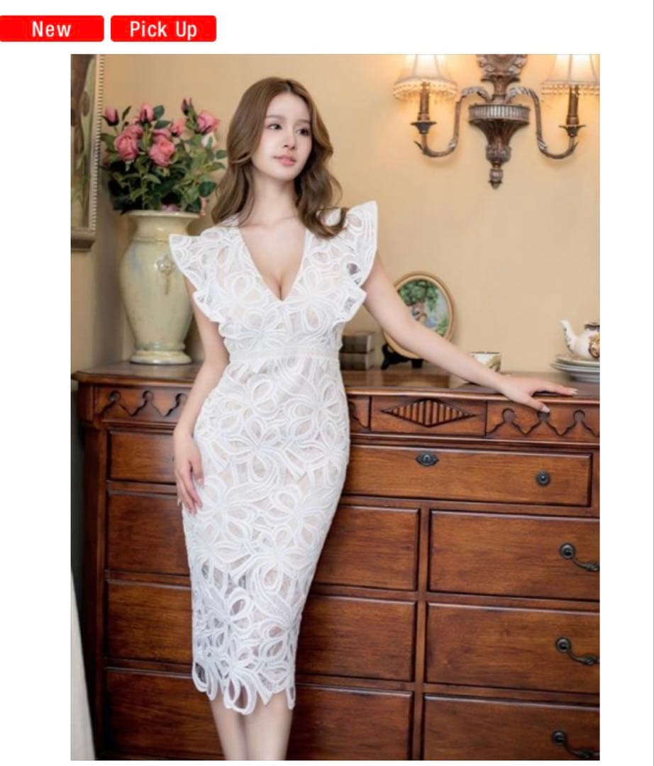 エルケイ 銀座 ミディアムドレス 白