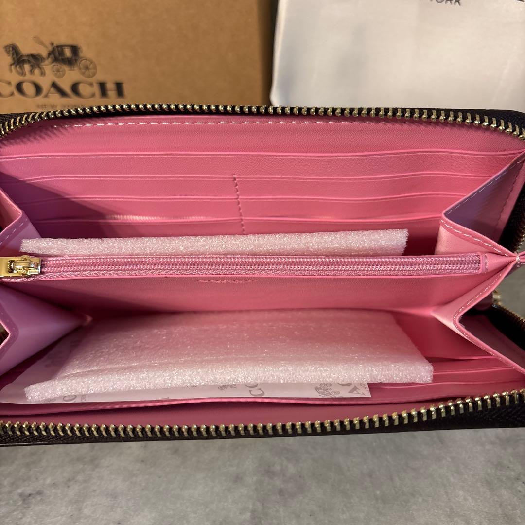 COACH 長財布 ブラウンマルチ IMBMC シグネチャー フローラルプリント