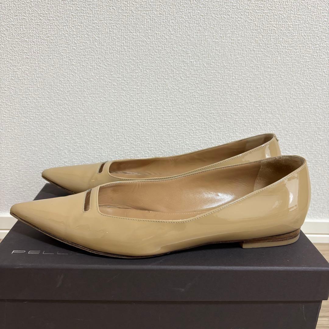 PELLICO ANIMA アネッリ エナメル パンプス 1cm ベージュ 39