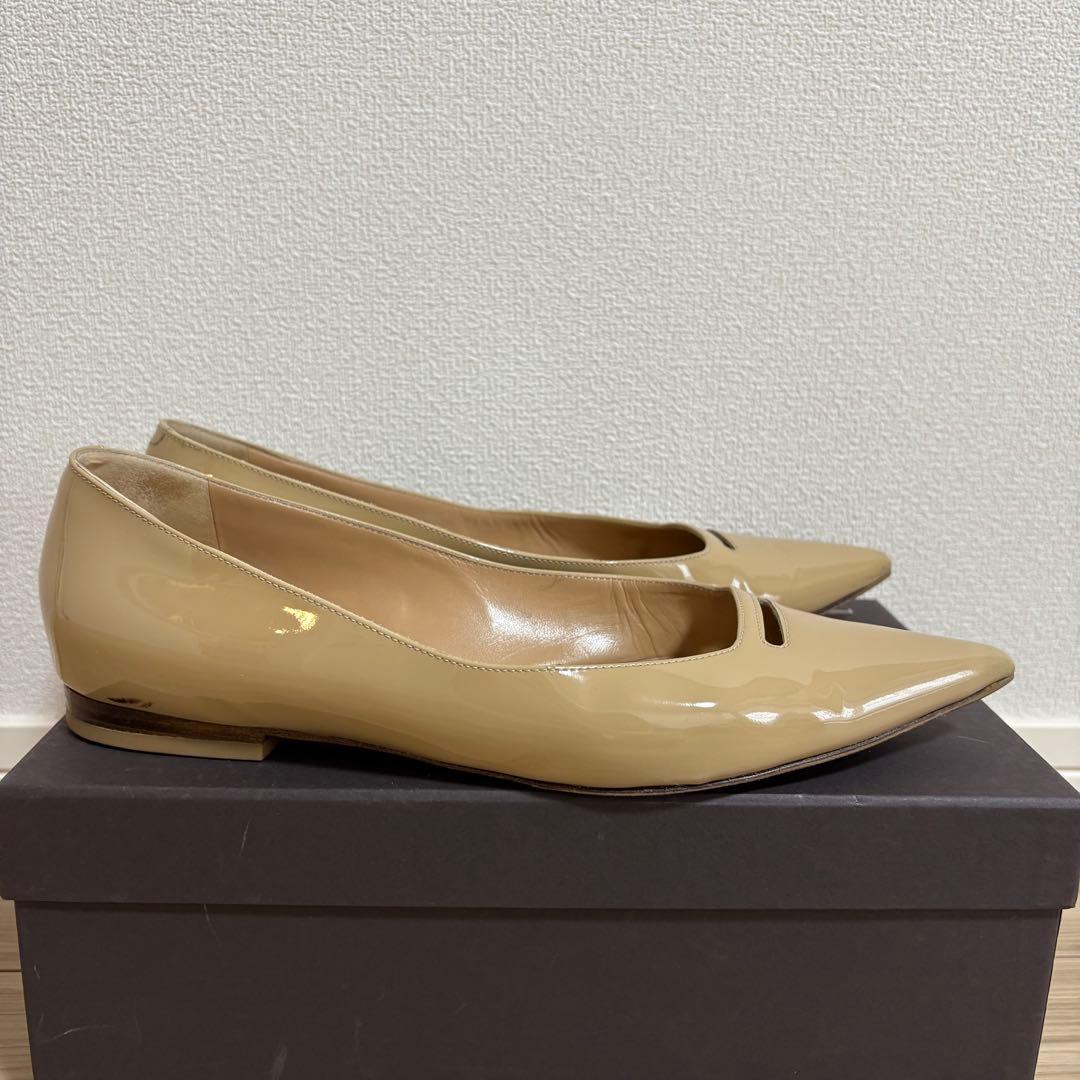 PELLICO ANIMA アネッリ エナメル パンプス 1cm ベージュ 39