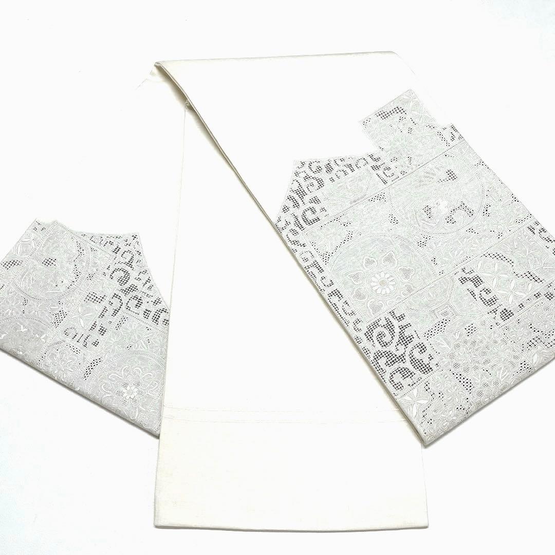 専用帯4690●高級 正絹 紬 相良刺繍 汕頭刺繍 袋帯 中国三大刺繍 花文華文