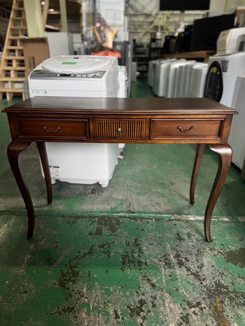 【miumiu】木製ダークブラウンデスク 3引き出し　165