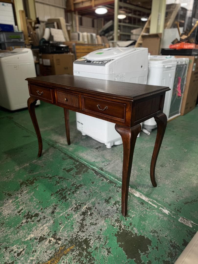 【miumiu】木製ダークブラウンデスク 3引き出し　165