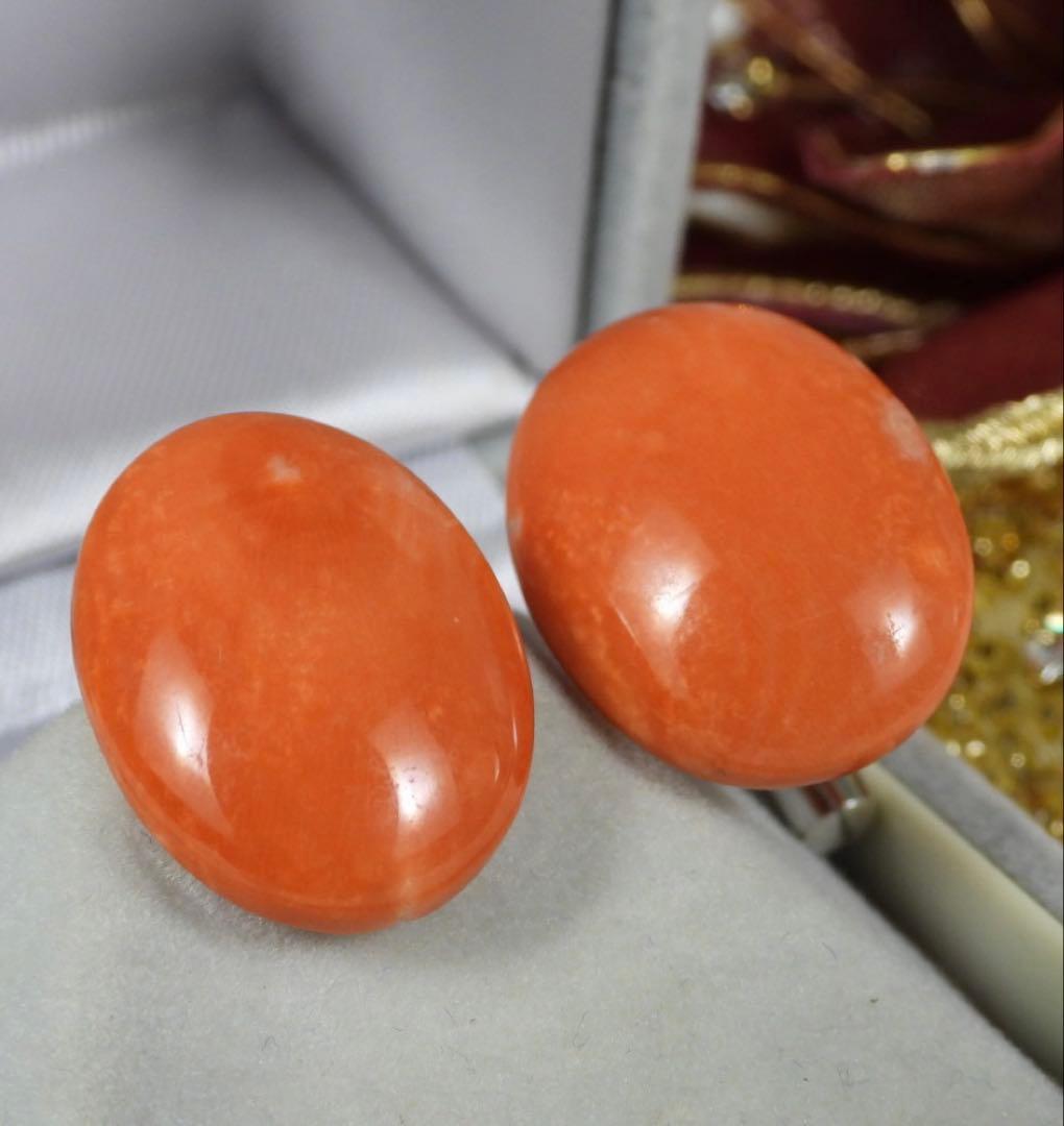 珊瑚　天然珊瑚　赤珊瑚　メンズ　カフス