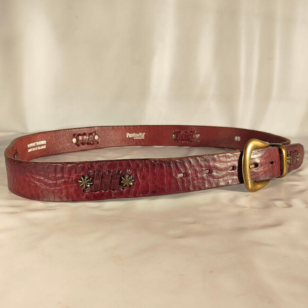 【Vintage】PUNTOVITA イタリア製　高級コンチョベルト　本革正規品