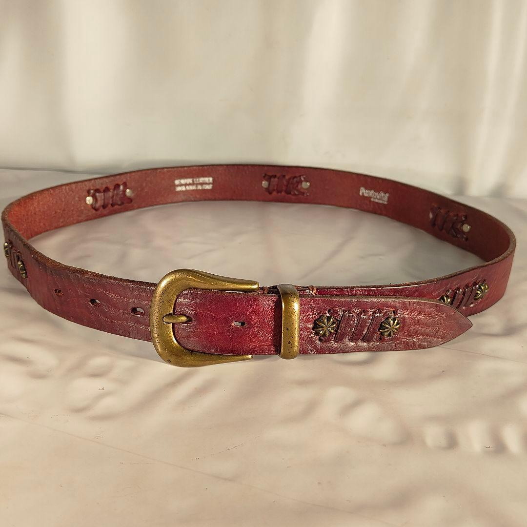 【Vintage】PUNTOVITA イタリア製　高級コンチョベルト　本革正規品