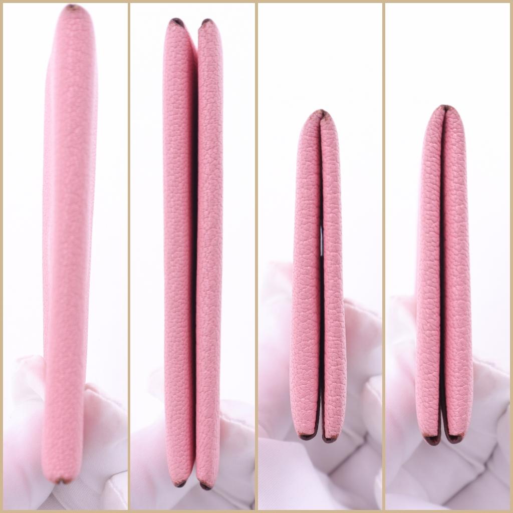 美品 Hermes エルメス カルヴィ ヴェルソ カードケース ピンク レッド