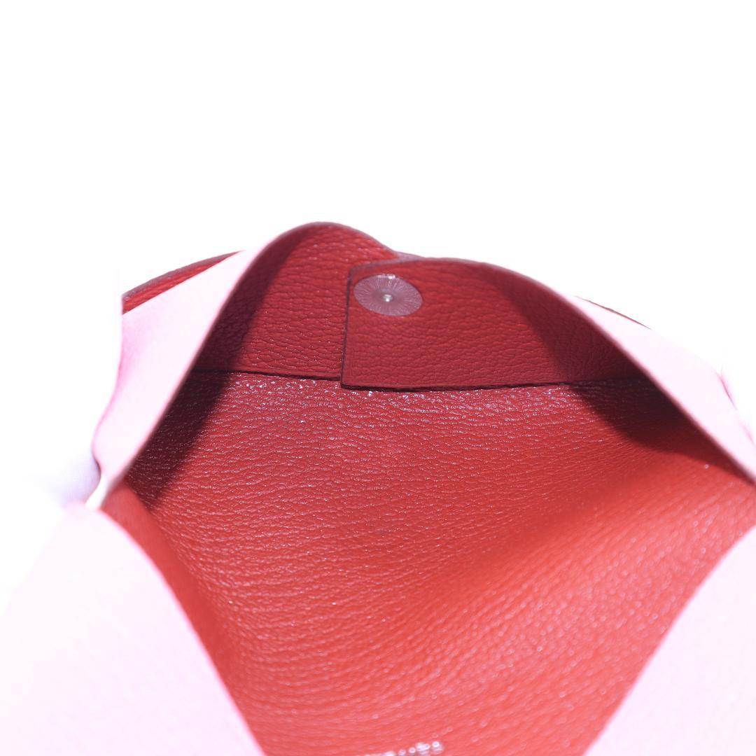 美品 Hermes エルメス カルヴィ ヴェルソ カードケース ピンク レッド
