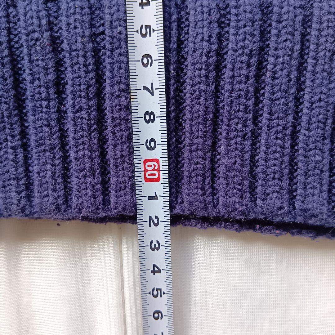 【希少・手編み】90s ポロ ラルフローレン 星条旗 コットン ニット L 紺