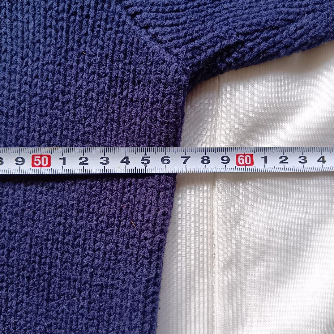 【希少・手編み】90s ポロ ラルフローレン 星条旗 コットン ニット L 紺