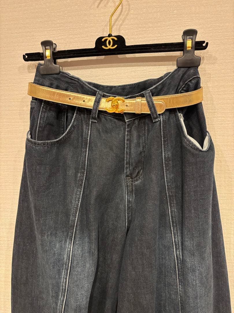 CHANEL レア　ゴールド レザー ベルト♡美品