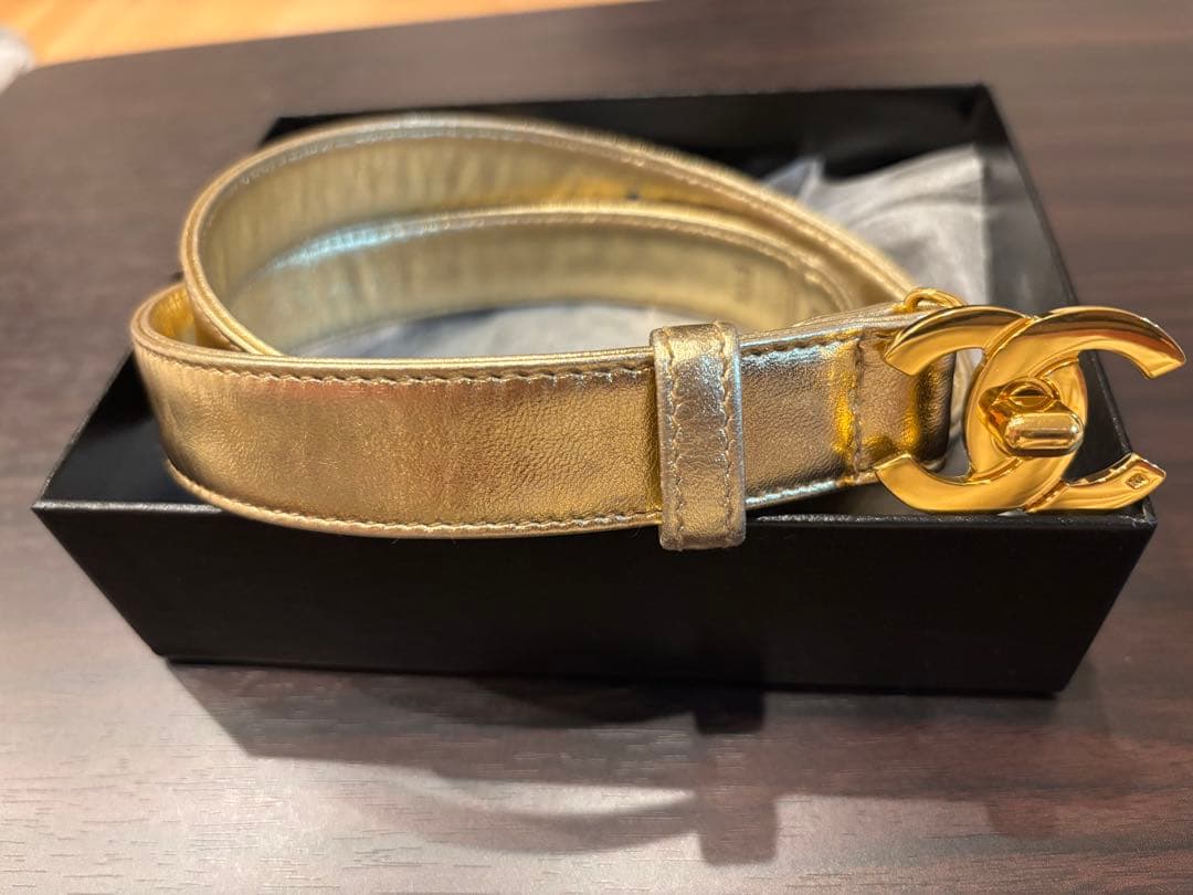 CHANEL レア　ゴールド レザー ベルト♡美品