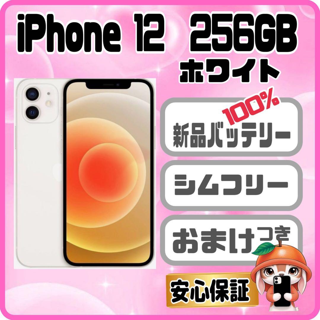 M18【電池新品　100％表示】 iPhone 12　256GB　ホワイト