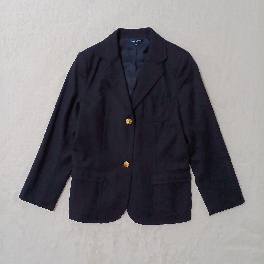 ポロラルフローレン 金ボタン テーラードジャケット ブレザー 紺ブレ ネイビー