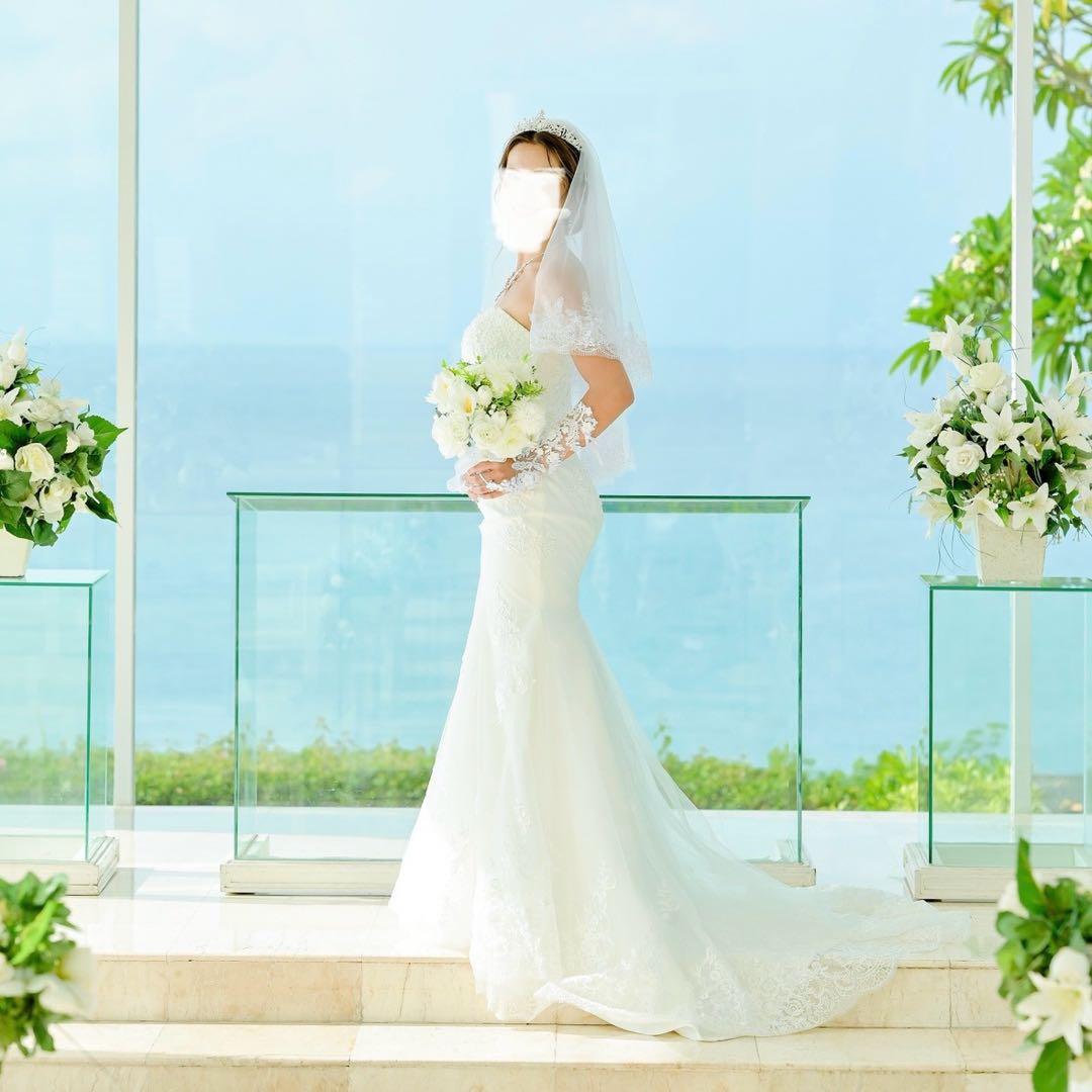 ちーたん　マーメイド　ウェディングドレス　、グローブ　アクセ　4点セット