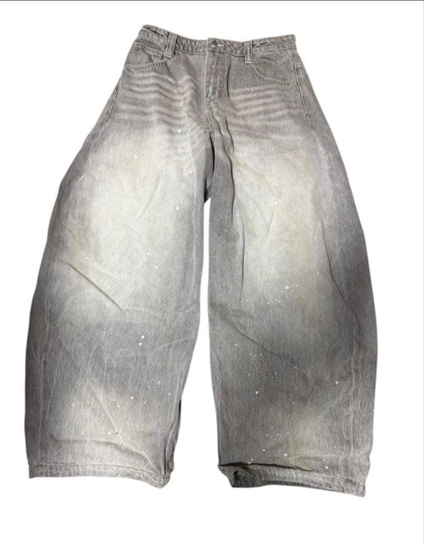 peoplesense ピーポーセンス　ペイントデニム　 ワイドパンツ　Ｌサイズ