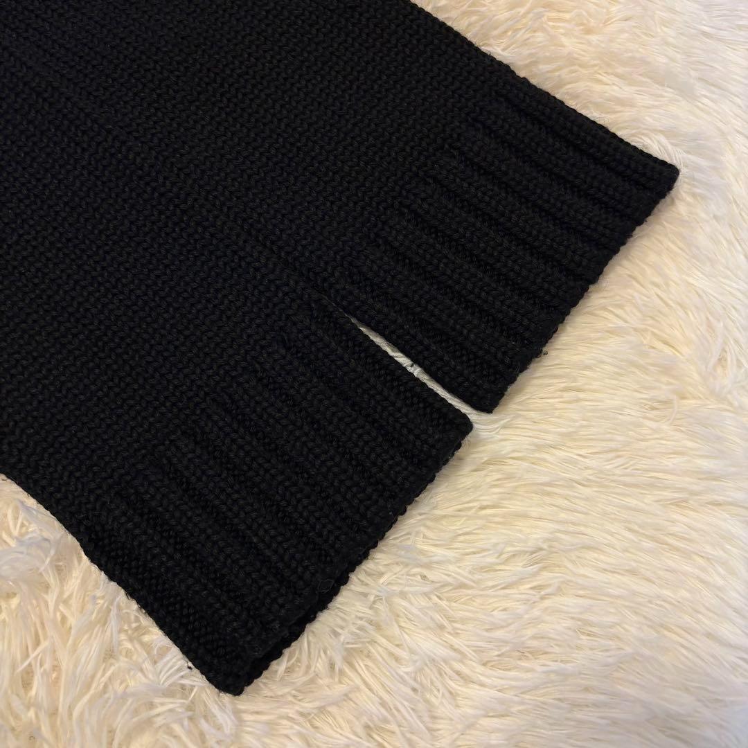 【極美品/L】バーバリーブラックレーベル ニットジャケット ファー付 黒 ノバ