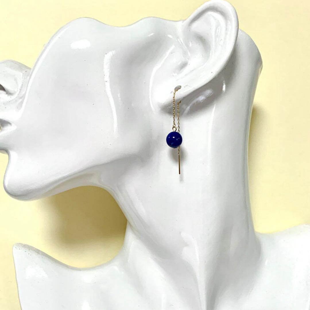 GSTV K18YG ラピスラズリ クロスミラーカットオ メガネックレス&ピアス