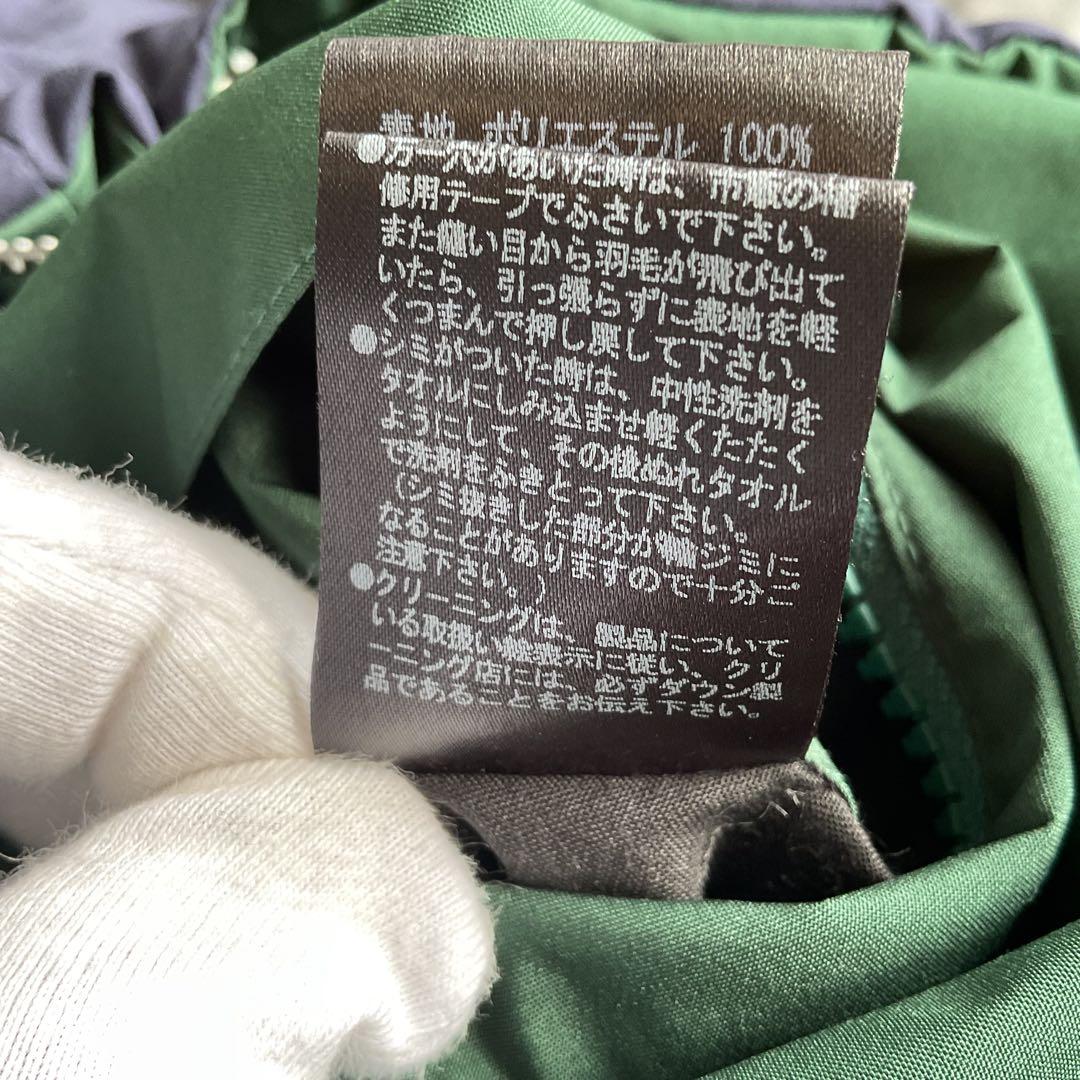 美品✨FTC 700FP ダウンジャケット　ボーダー柄　リバーシブル　L 紺×緑