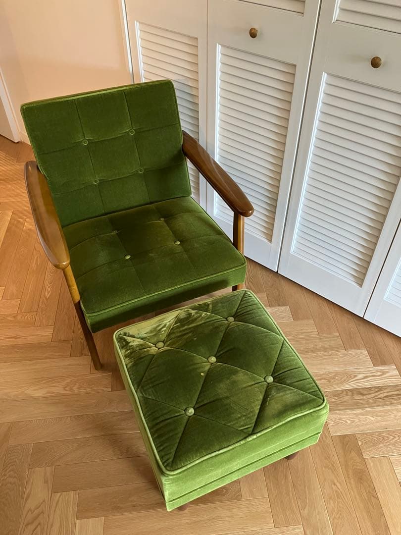 カリモク60 Kチェア 1シーター 1人掛けモケットグリーン