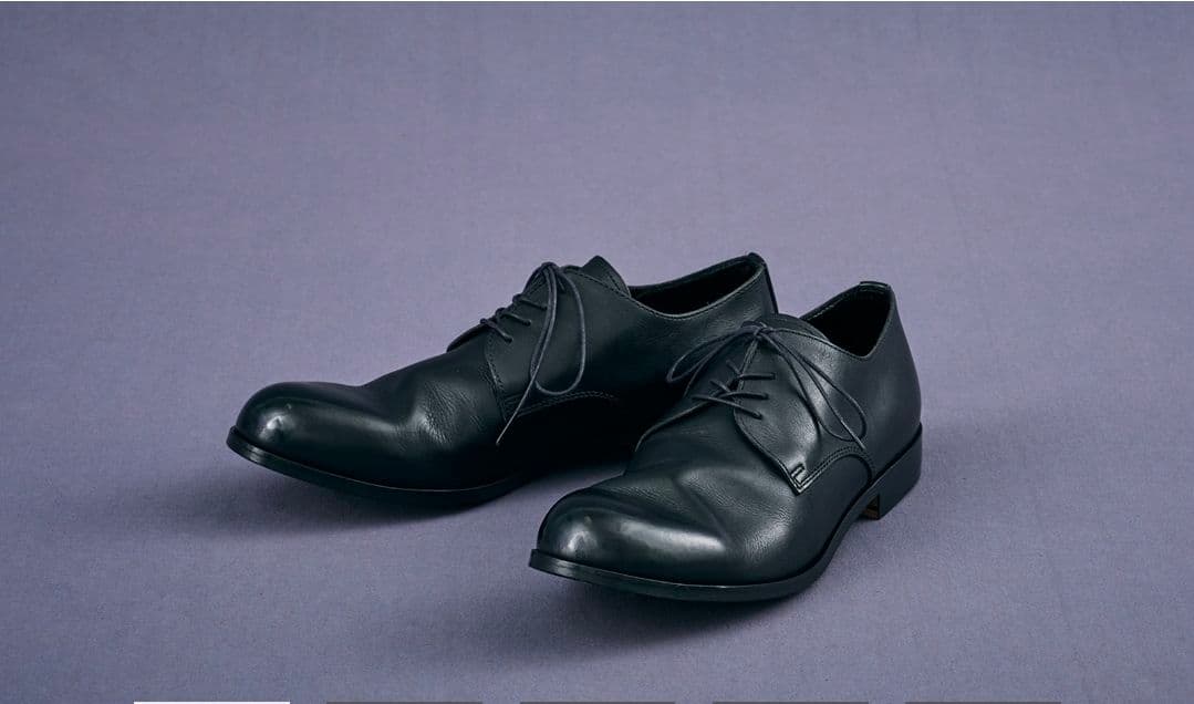 美品 パドローネ ダービー プレーントゥーシューズ 黒 27cm 日本製