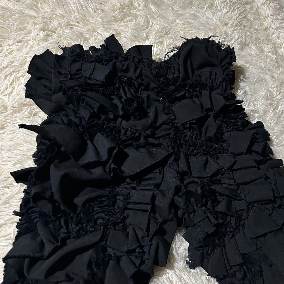 AD2015 archive 総ギャザーフリルパンツ 黒 ショーツ