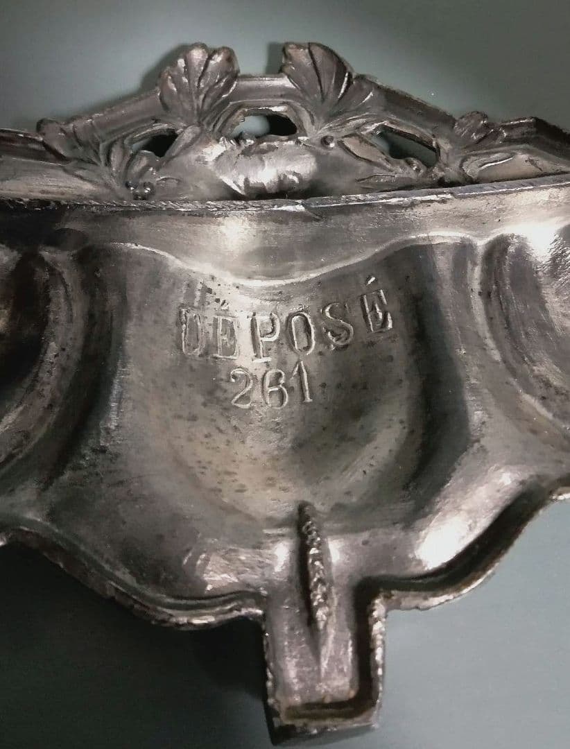 フランスアンティーク　シルバープレート　ジャルディニエール　 薔薇　ヤドリギ