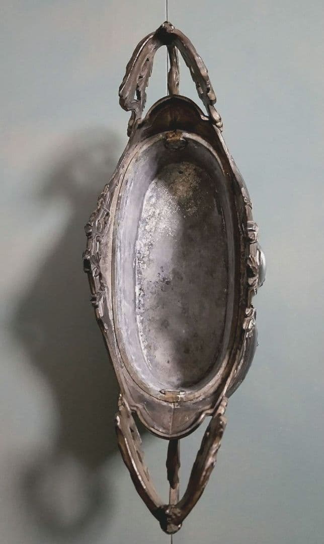 フランスアンティーク　シルバープレート　ジャルディニエール　 薔薇　ヤドリギ