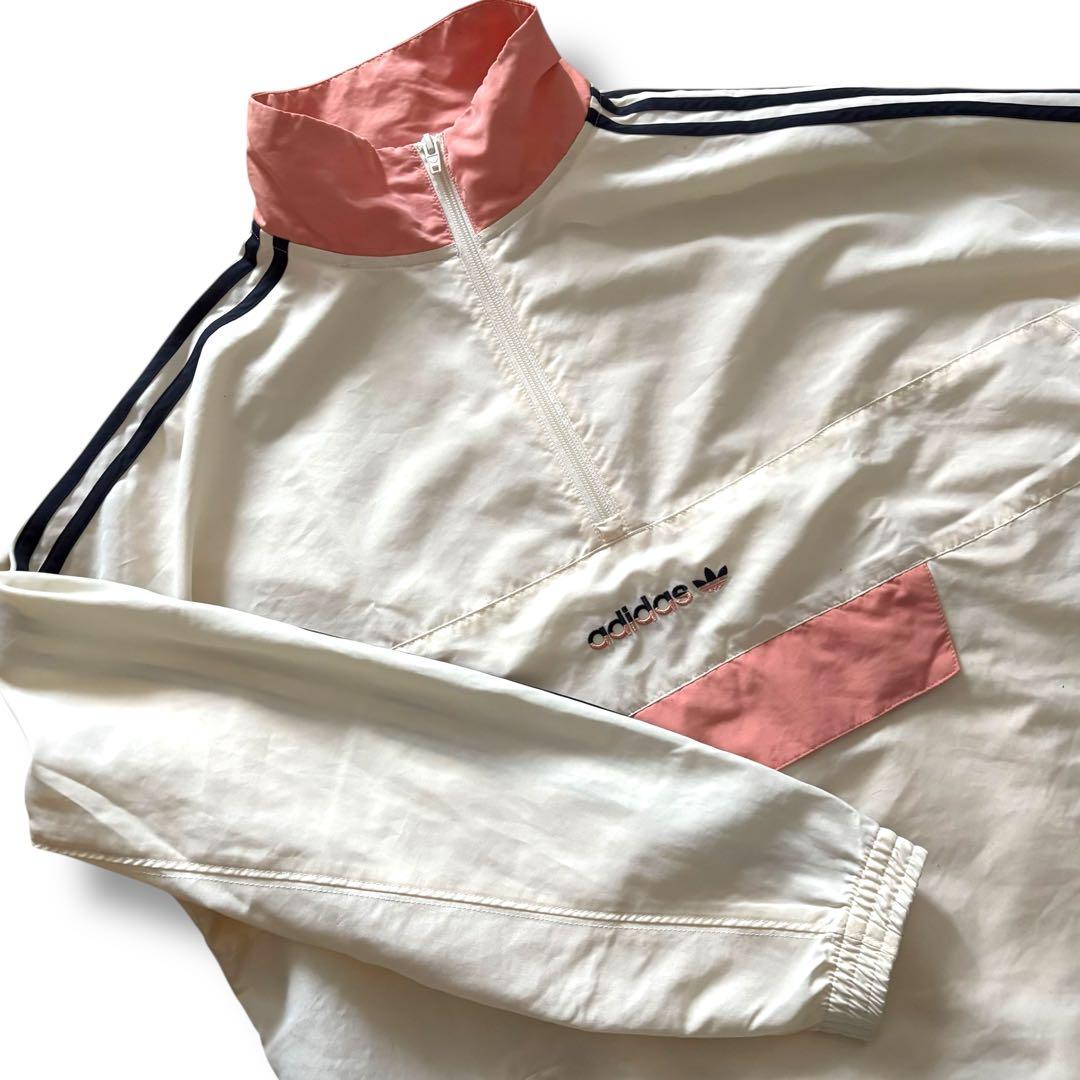 adidas アディダス アノラック ハーフジップ ジャケット 刺繍 XL