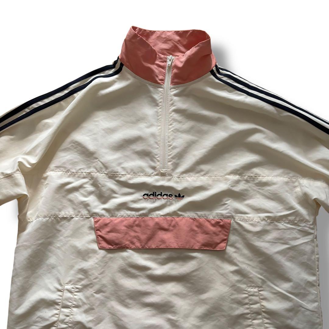 adidas アディダス アノラック ハーフジップ ジャケット 刺繍 XL