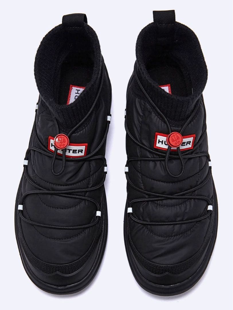 HUNTERブーツ　ニットin Out Puffer Lace up Boots