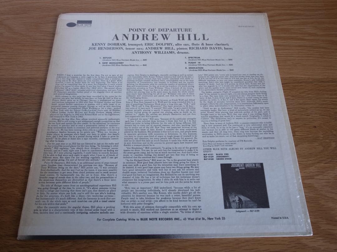 アンドリュー・ヒル ポイント・オブ・ディパーチャー US盤 LP ブルーノート