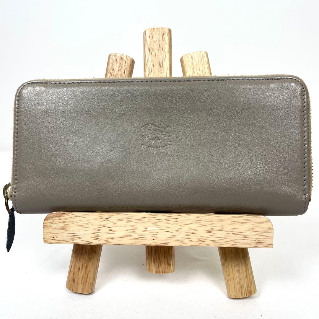 イルビゾンテ　長財布　ロゴ型押し　ラウンドファスナー　本革　シンプル　極美品