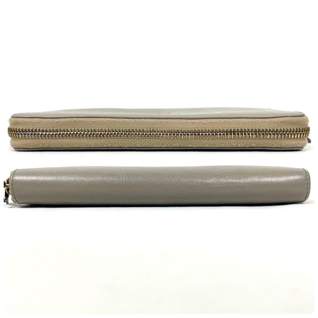 イルビゾンテ　長財布　ロゴ型押し　ラウンドファスナー　本革　シンプル　極美品