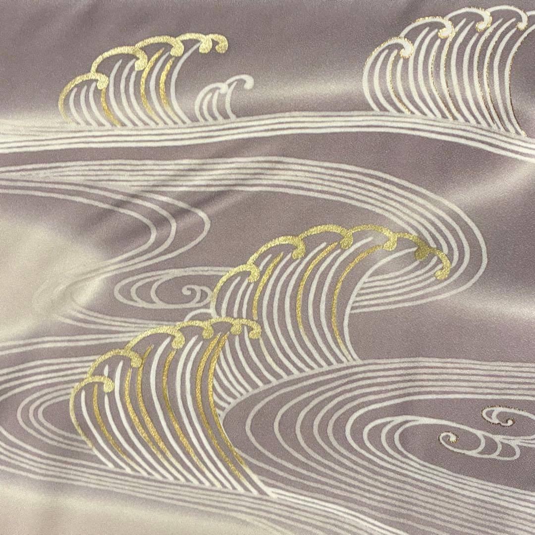 D139 訪問着　荒波　流水　金駒刺繍　落款入　正絹　着物　袷　極美品