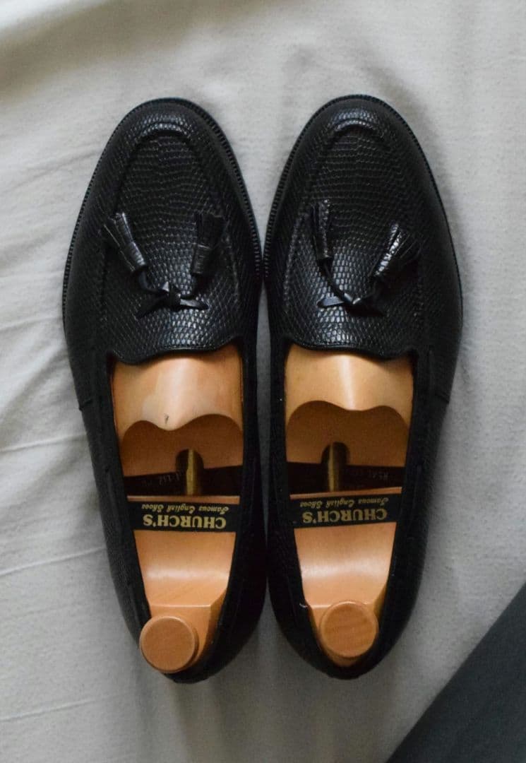 【reo】チャーチ特注 リザードローファー