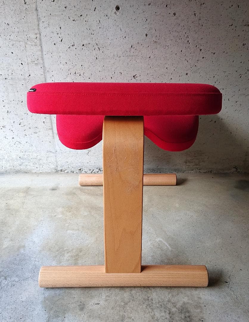 【良品】サカモトハウス バランスチェアイージー　レッド(ショートフレーム)