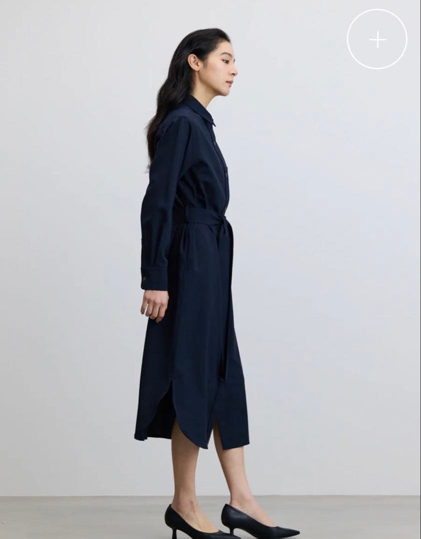 SOÉJU ネイビー ソフトオックスシャツワンピース M