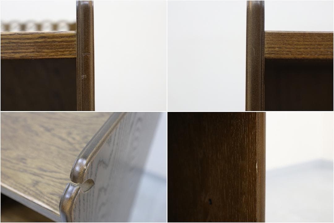 美品 パリの雑貨屋 引き戸 天然木 小物収納 ディスプレイ棚 本収納 飾り棚