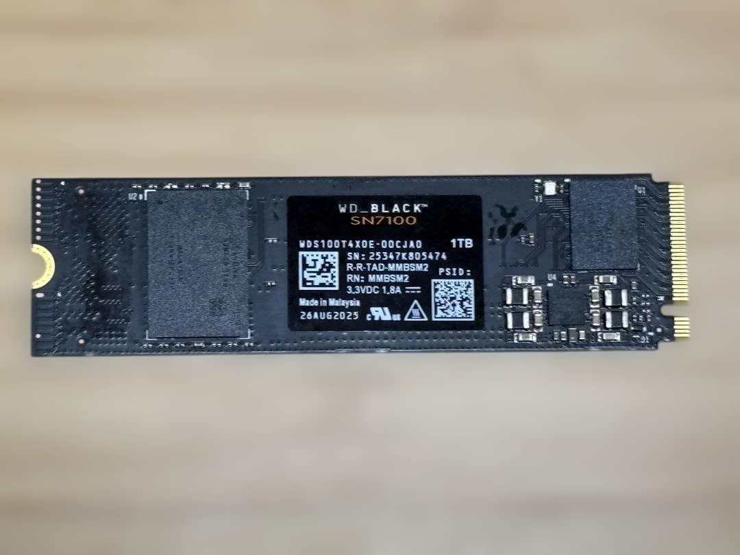 【新品同様】WD_BLACK SN7100 1TB NVMe SSD 使用4時間