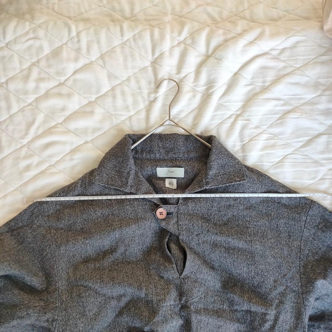 amachi. グレー 五分袖 七分袖 チュニック リネン プルオーバー