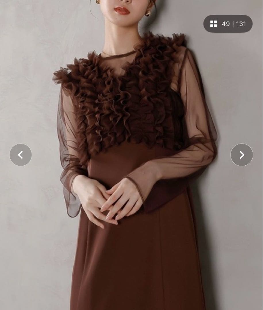 フリルベスト付きシアードレス3点セット