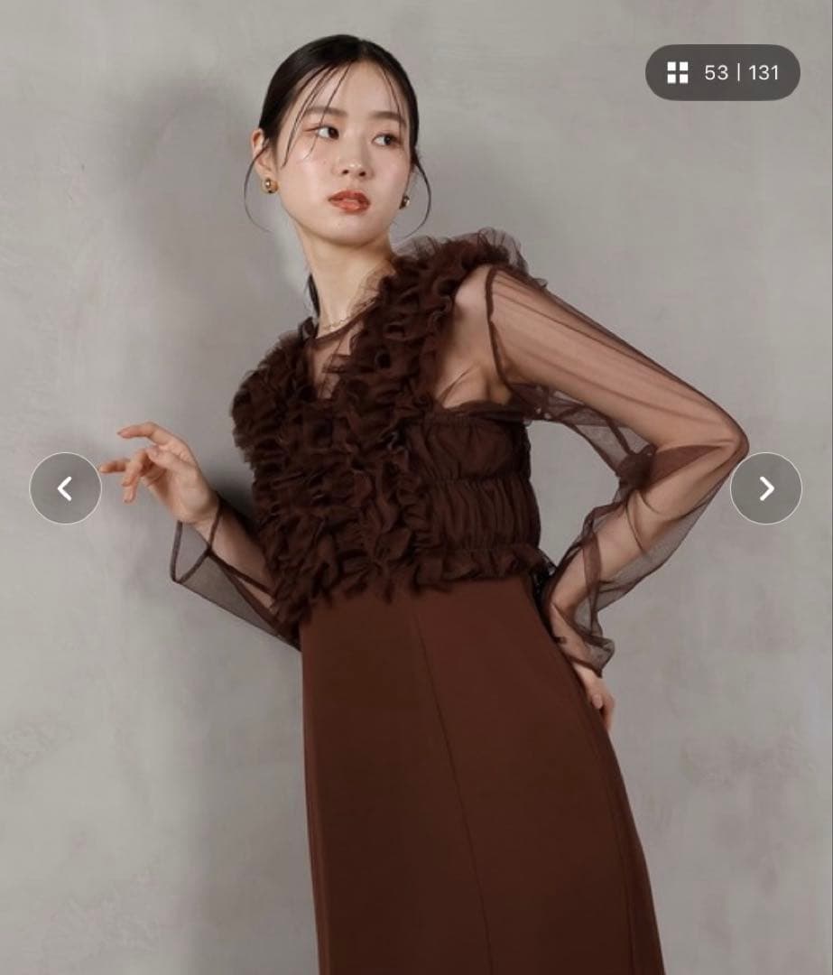 フリルベスト付きシアードレス3点セット