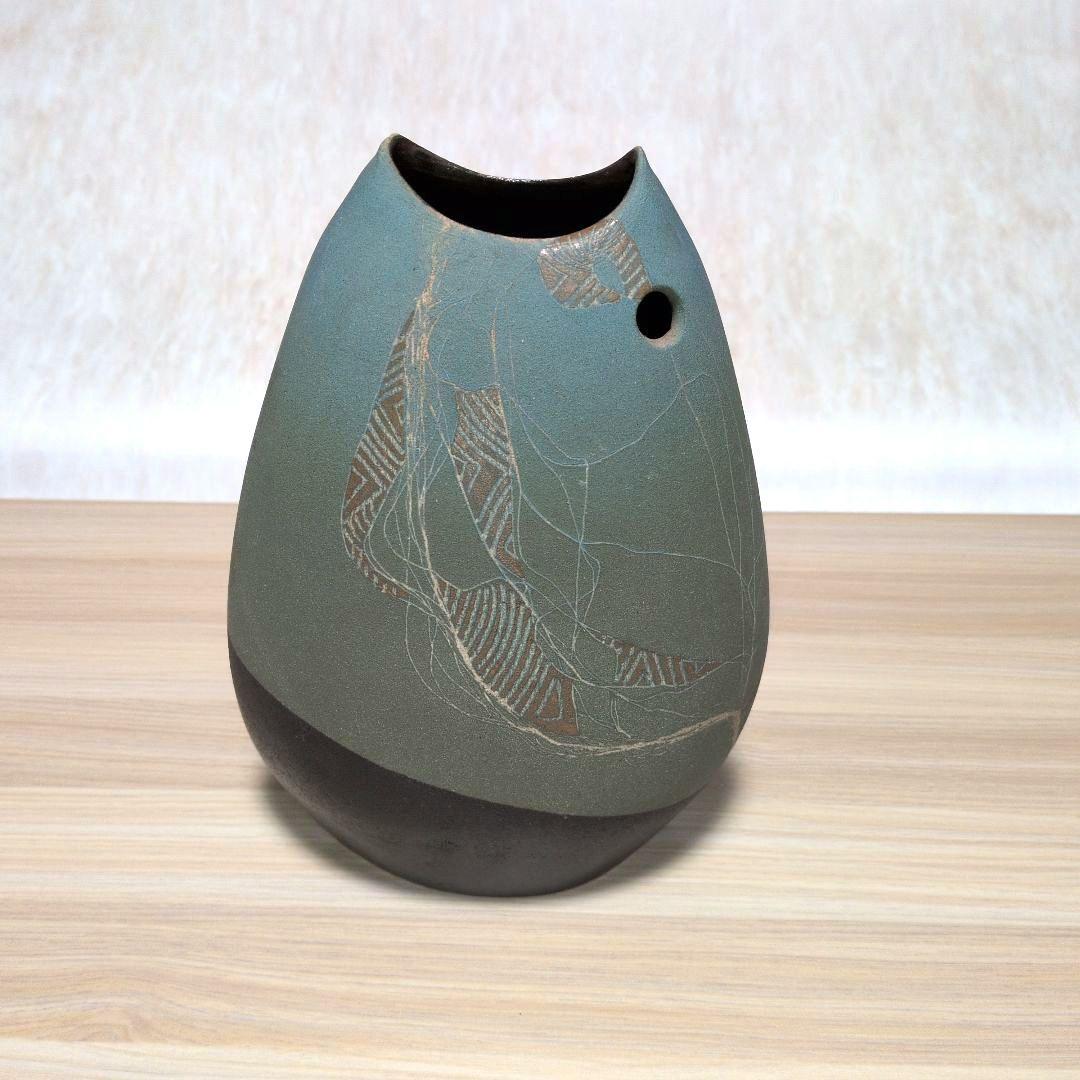 小林政美氏作 焼〆釉彩器