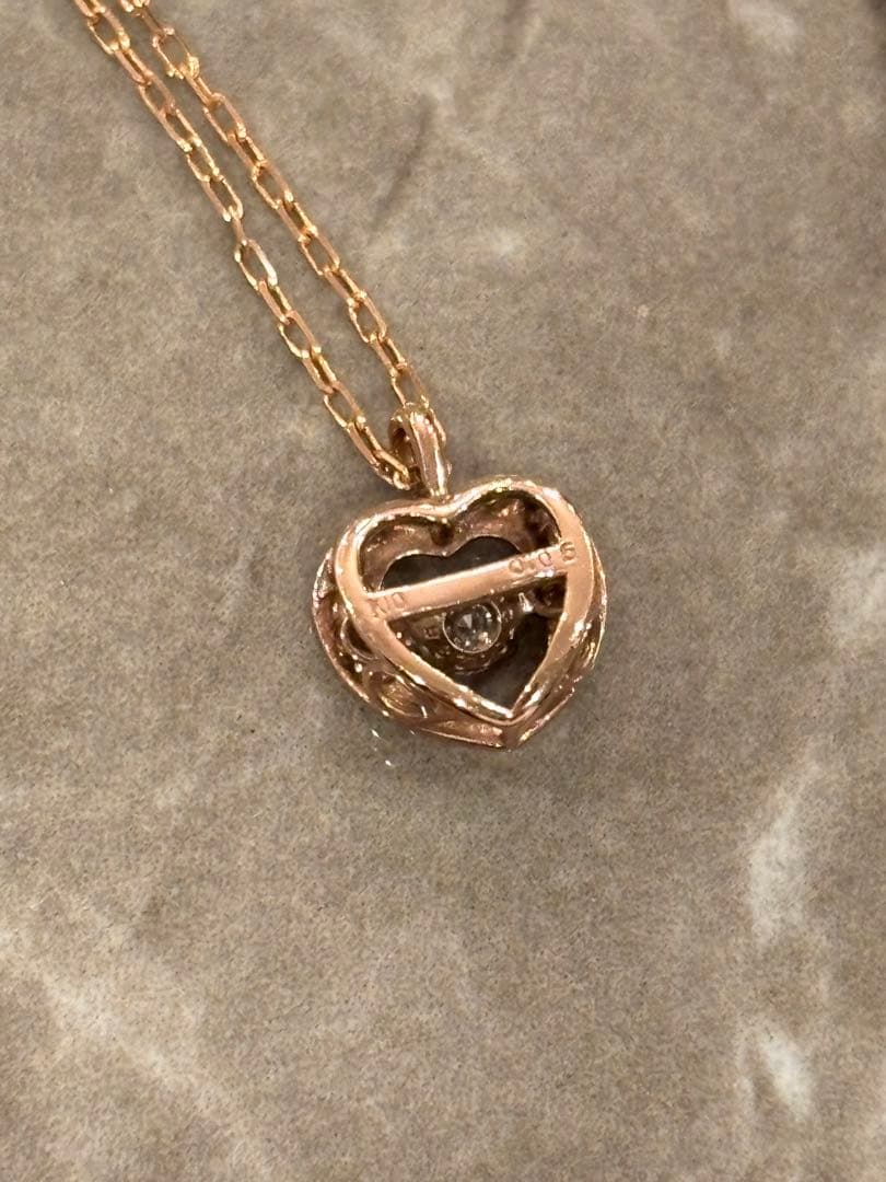 K10ピンクゴールド　0.06カラット　ダイヤモンド　ネックレス